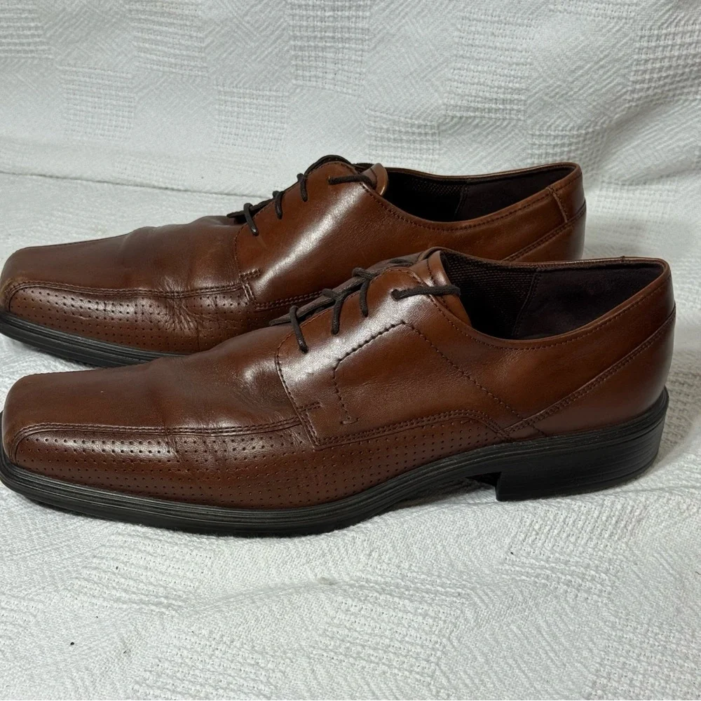 Ecco Men Johannesburg‎ Oxford Perforated Bike Toe Shoe Mink Brown Size 43..9/9.5